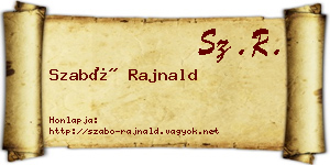 Szabó Rajnald névjegykártya